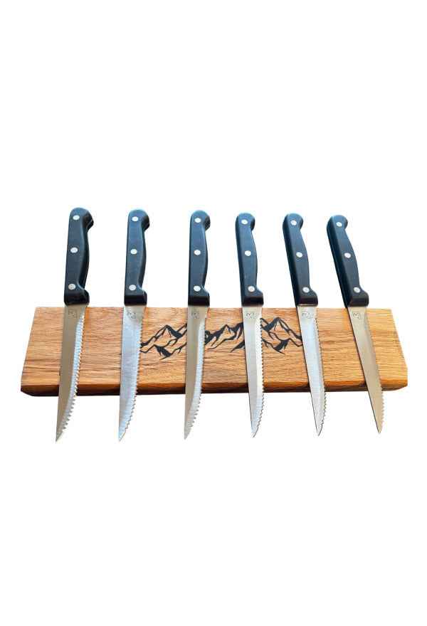 Küchenmesser Halter mit Bergmotiv