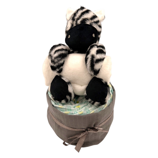 Diaper cake with baby blanket – loving gift for a birth