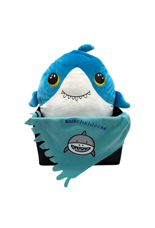 Geschenkset „Kuscheldecke & Squishmallow im Korb“