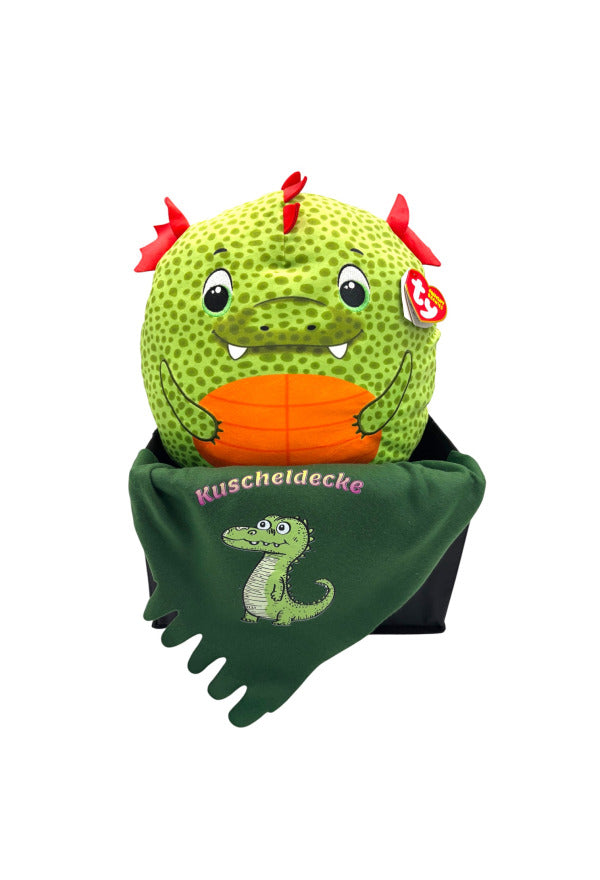 Geschenkset „Kuscheldecke & Squishmallow im Korb“