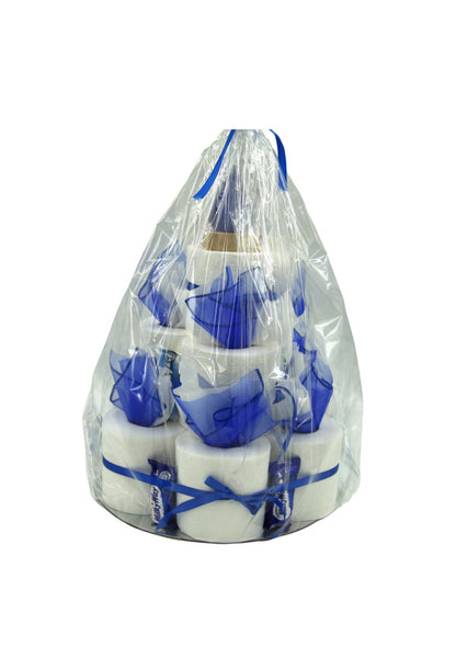 WC-Papier-Torte „Blaue Edition“ – mit Lampe & Süssigkeiten