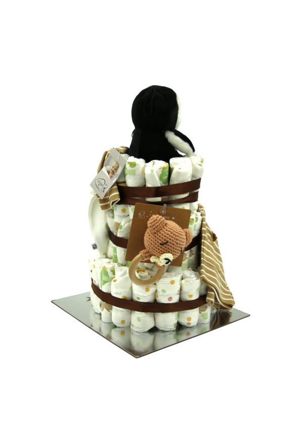 Windeltorte „Pinguin“ – Geschenkset für Babys