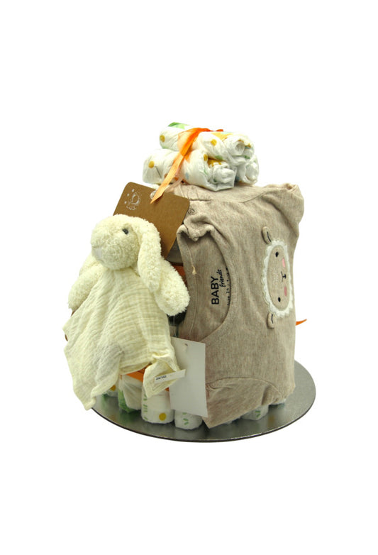 Windeltorte „Schäfchen“ – Geschenkset für Babys