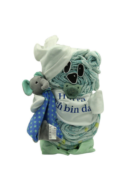 Windeltorte „Teddybär“ – Geschenkset für Babys