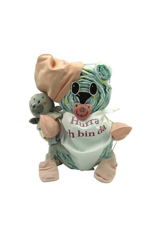 Windeltorte „Teddybär“ – Geschenkset für Babys