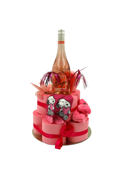 WC-Papier-Torte "Pink Party" mit Hugo & Beauty-Essentials