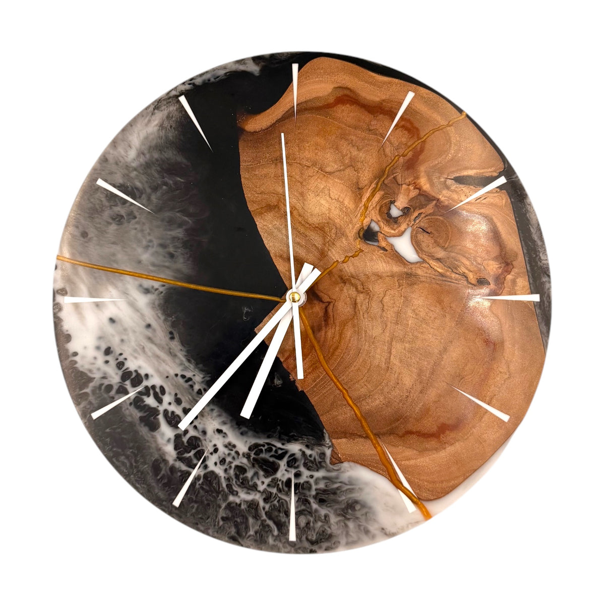 Grande horloge murale en résine époxy